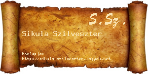 Sikula Szilveszter névjegykártya