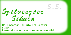 szilveszter sikula business card